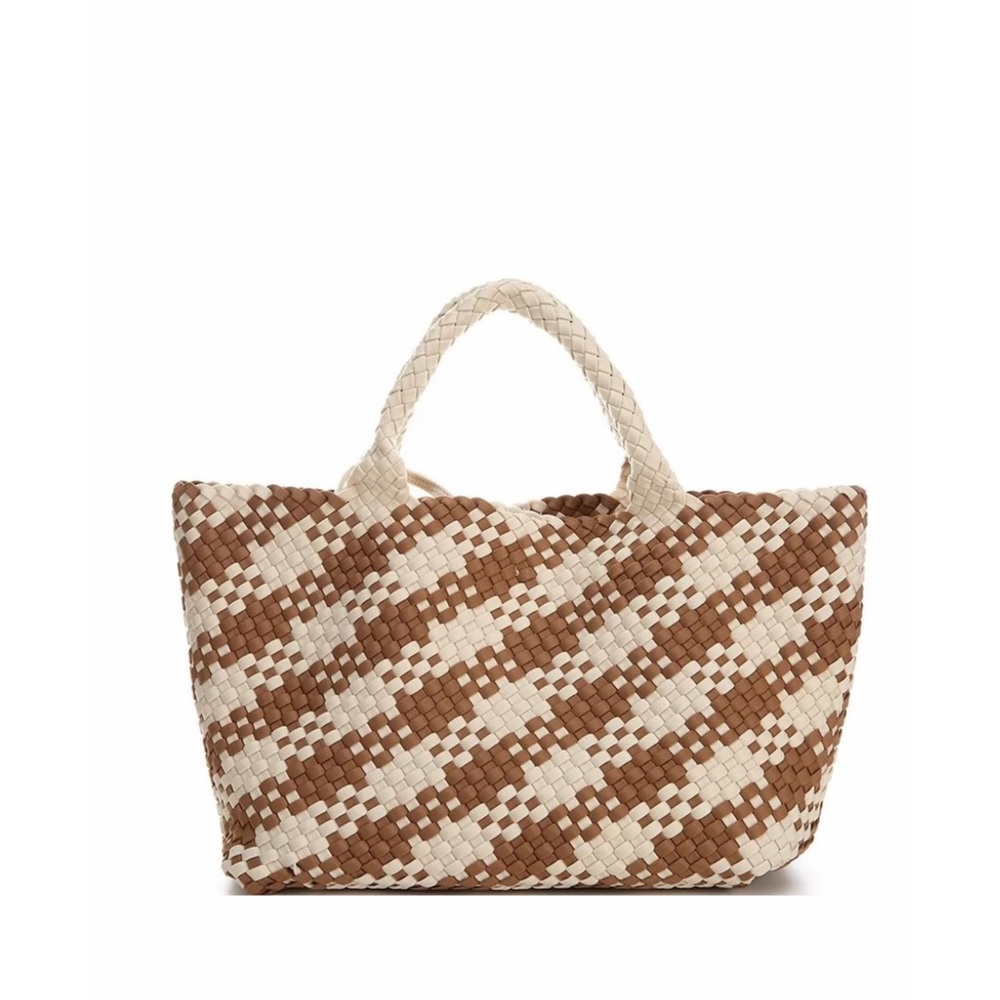 COPY - Antonio Milani, checkered, neoprene, large, woven tote